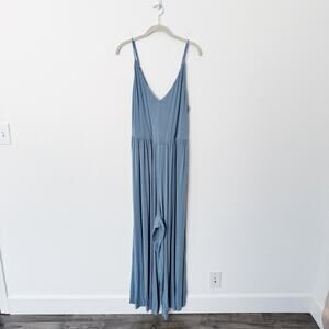 [American Eagle] Blue Strappy Back Wide Leg V-Neck Soft & Sexy Jumpsuit Size XXL